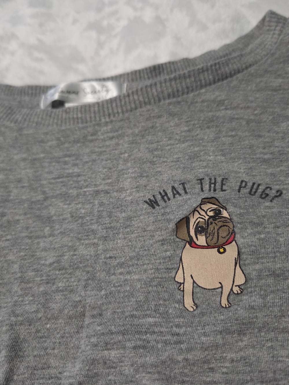 Streetwear Society Gray Short Sleeve Tee What The Pug Graphic
